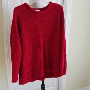 J.Jill Cozy Boucle Red Sweater Size M